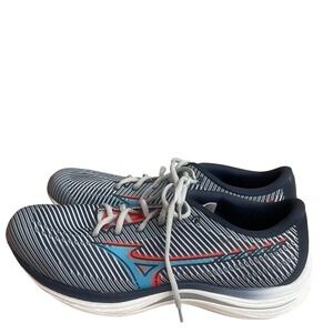 Mizuno Wave Rebellion Mens Running Shoes Navy White Blue Sneakers Sz 12.5 euc